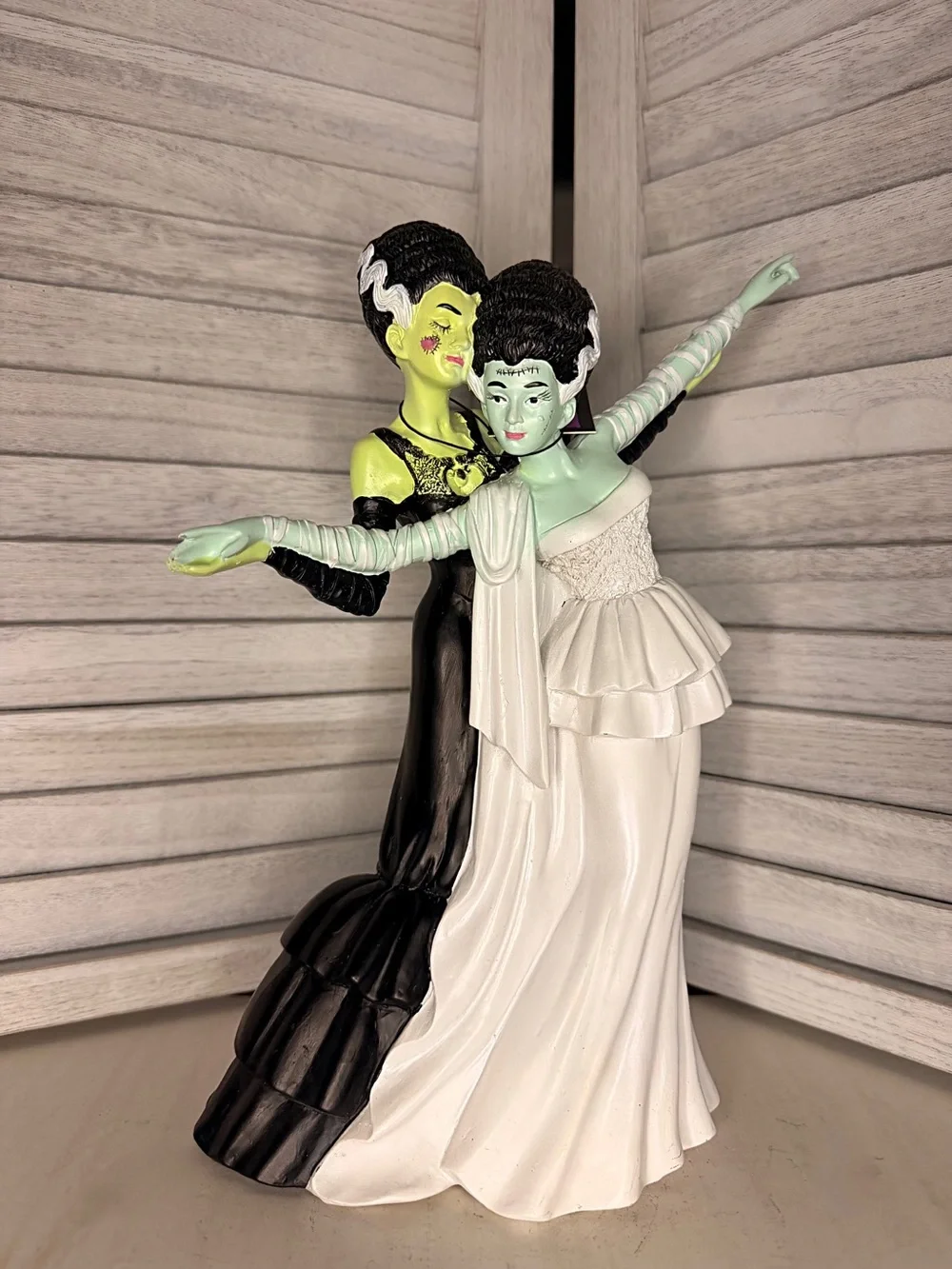 GHOULISH Dancing Brides of Frankenstein Statue Viral LGBTQ Halloween Decor NWT